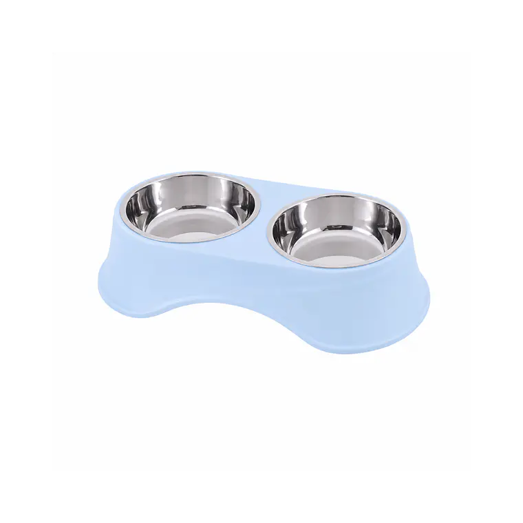 Comedero Doble en Altura con Plato Acero Inoxidable - TQ135-1 1