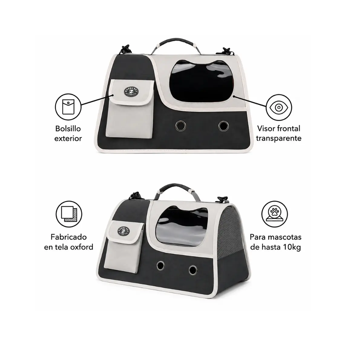 Bolso Transportador para Mascotas Gris - 1015MBI 2
