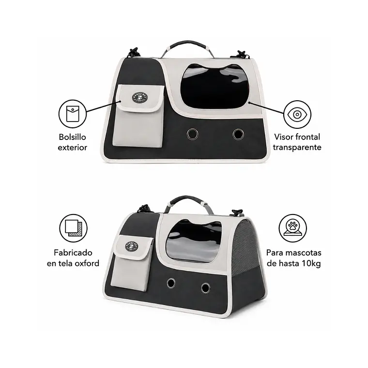Bolso Transportador para Mascotas Gris - 1015MBI 2