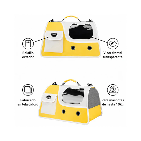 Bolso Transportador para Mascotas Amarillo -1015MA