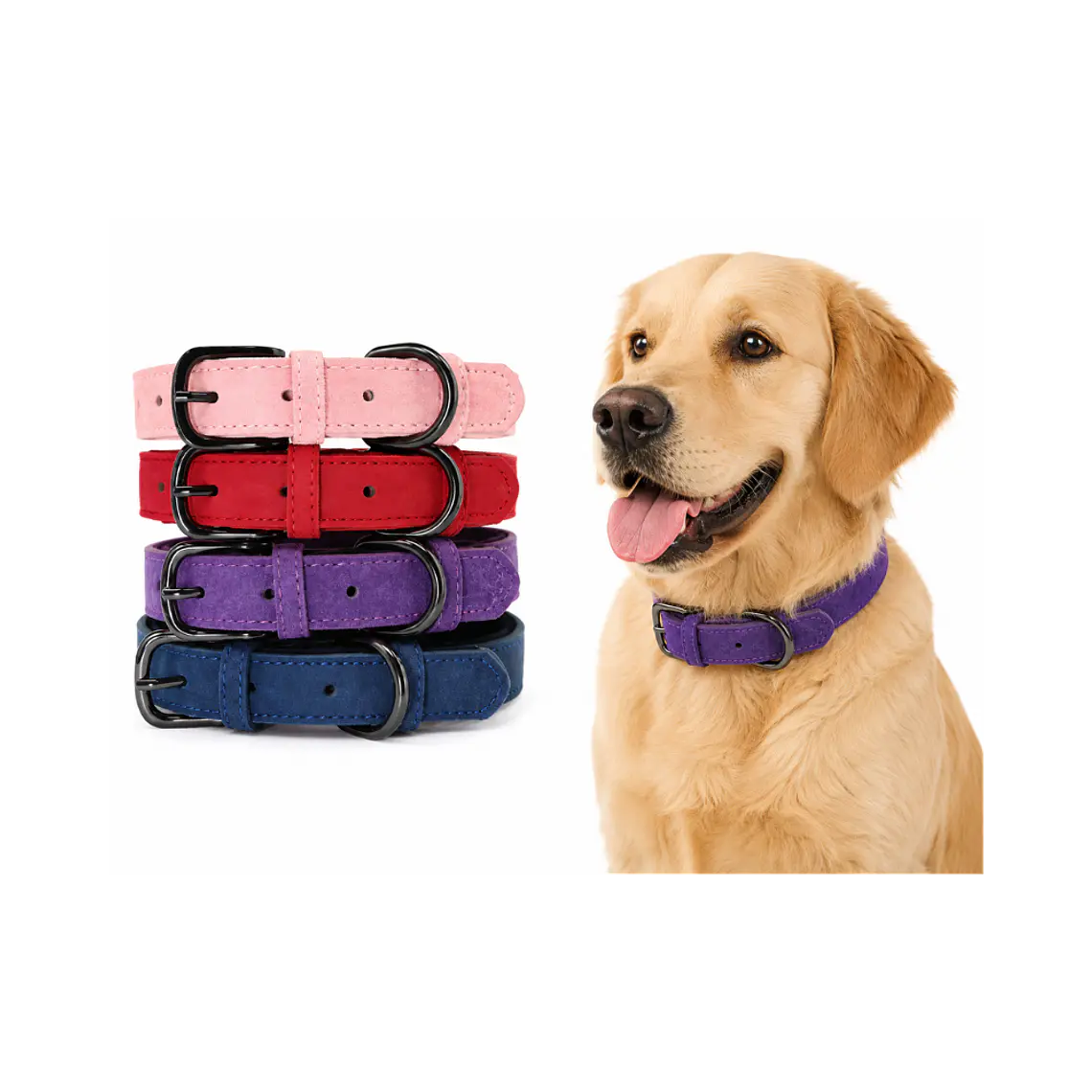 Collar para Perros Estilo Cuero Talla M 42cm - KX4129 1