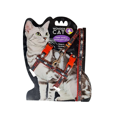 Correa + Arnés para Gatos Diseño Jeans - CL02