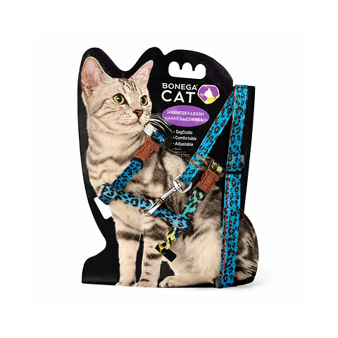 Correa + Arnés para Gatos Diseño Leopardo - CL08
