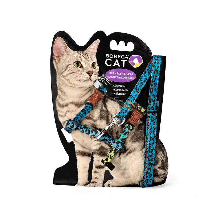 Correa + Arnés para Gatos Diseño Leopardo - CL08 1