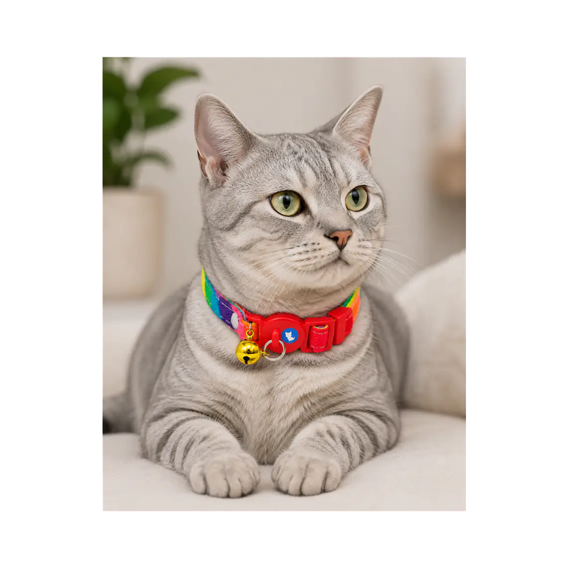 Collar Para Gatos Anti Ahorque Diseño Arcoiris 20-32 cm - YL103898 3