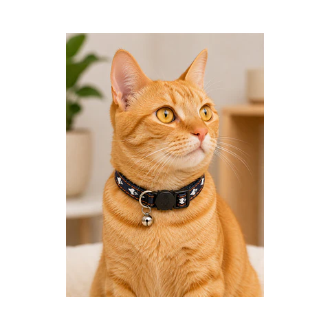 Collar Para Gatos Anti Ahorque Diseño Jeans Fish 18-28cm - VM002