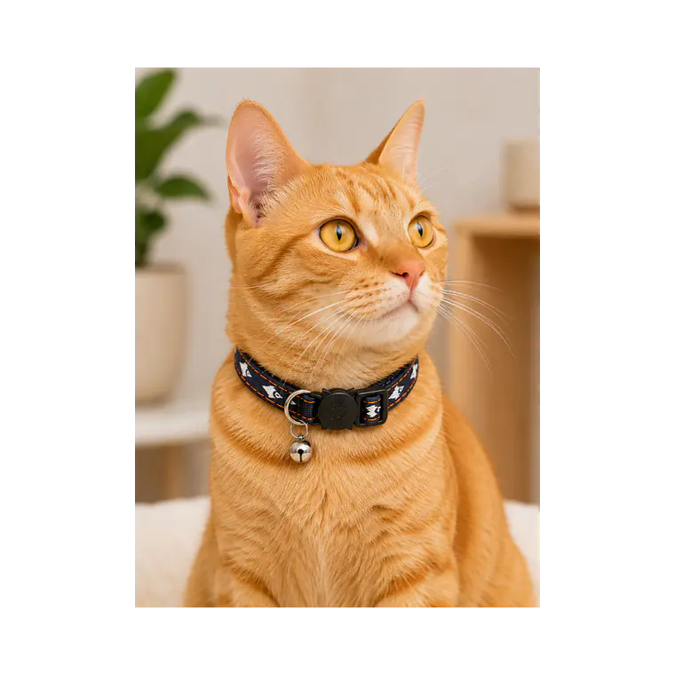 Collar Para Gatos Anti Ahorque Diseño Jeans Fish 18-28cm - VM002 2