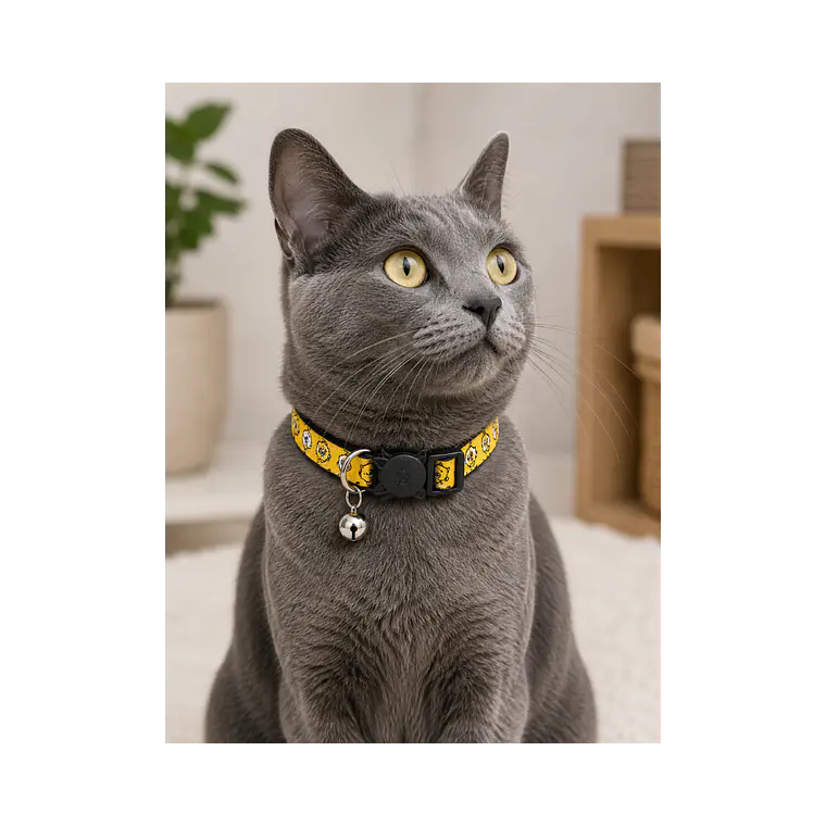 Collar Para Gatos Anti Ahorque Diseño Pajaritos 18-28cm - VM009 2
