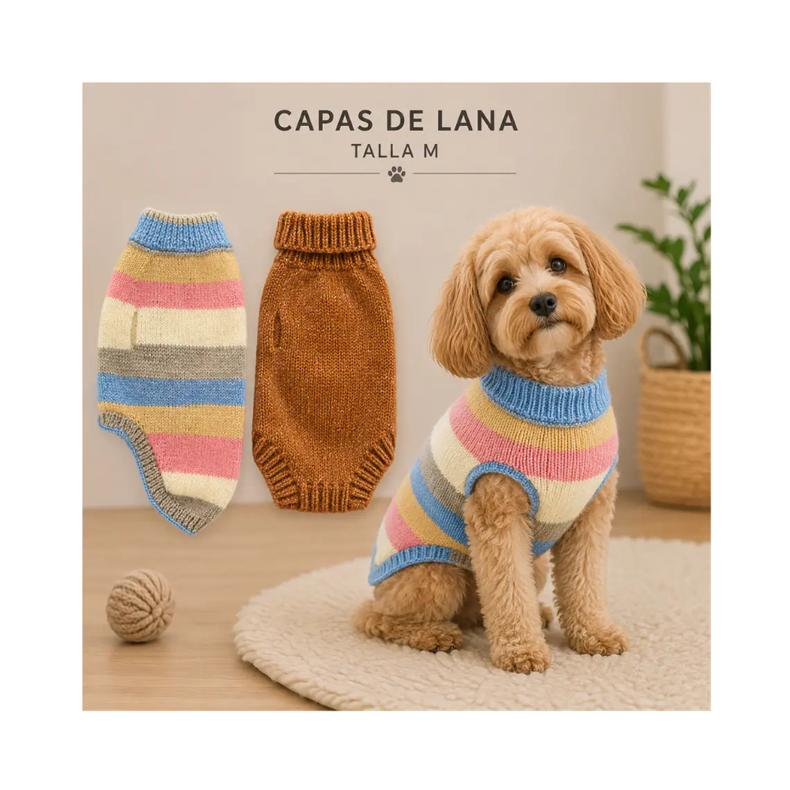 Capa de Lana Para Mascotas Talla M 1