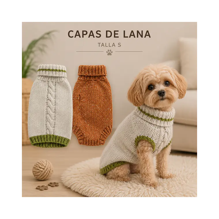 Capa de Lana Para Mascotas Talla S 1
