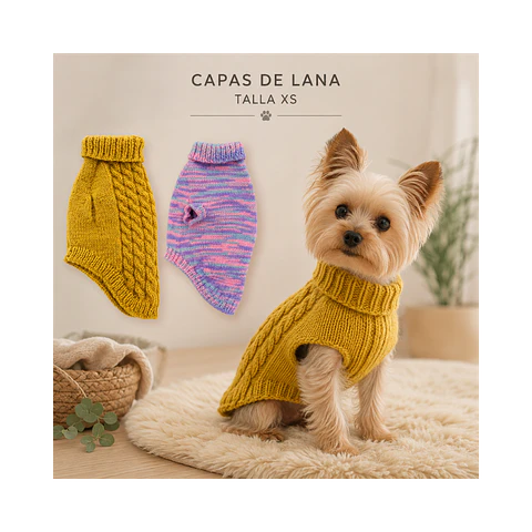 Capa de Lana Para Mascotas Talla XS