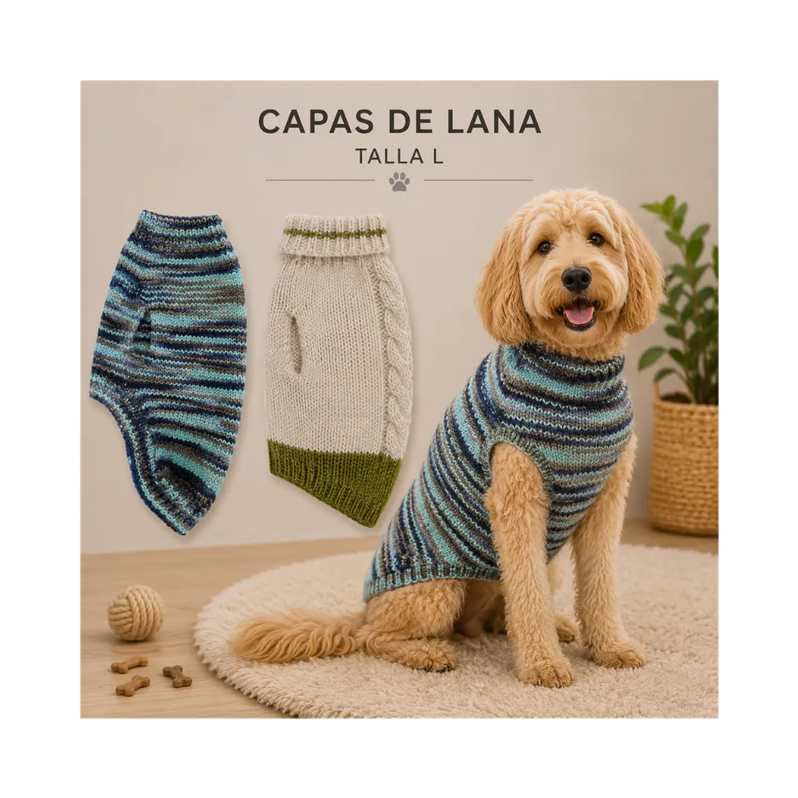 Capa de Lana Para Mascotas Talla L 1