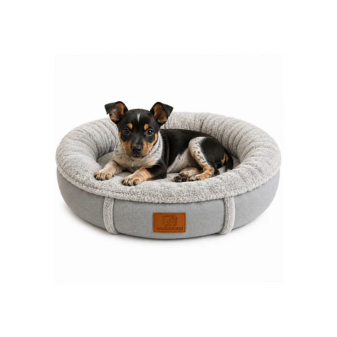 Cama Acolchada Circular Gris Pequeña - QS-YW2393S