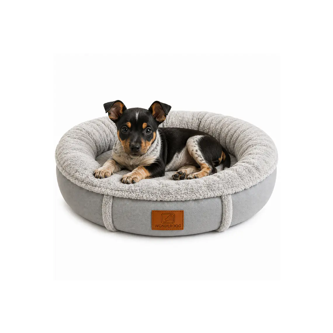 Cama Acolchada Circular Gris Pequeña - QS-YW2393S 1