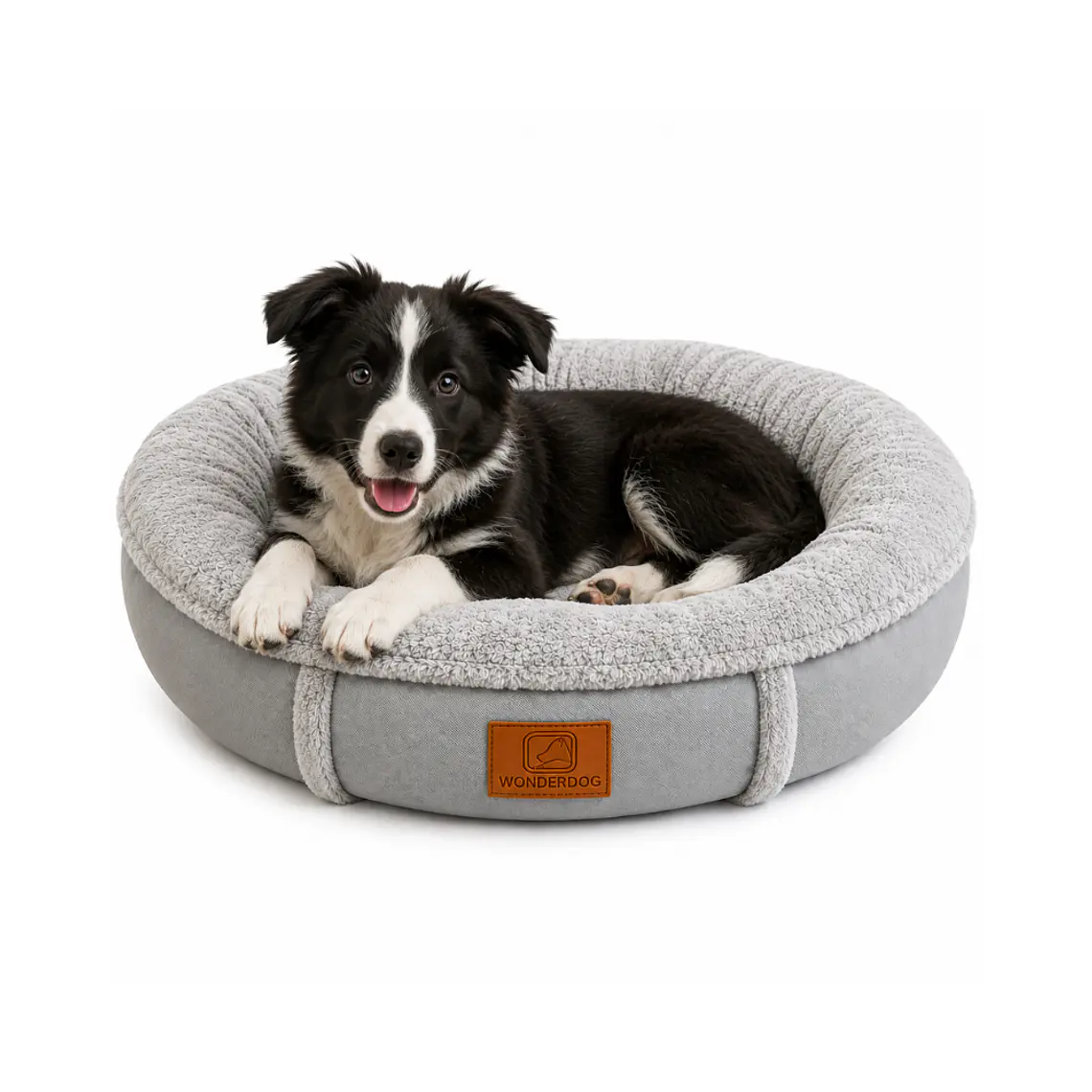 Cama Acolchada Circular Gris Grande - QS-YW2393L 1