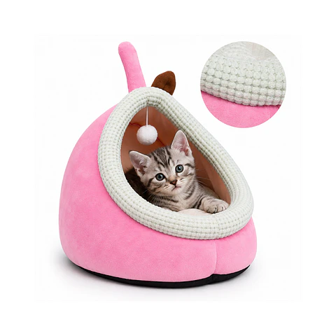 Cueva Pequeña Para Mascotas Color Rosado - QS-MW2360-P