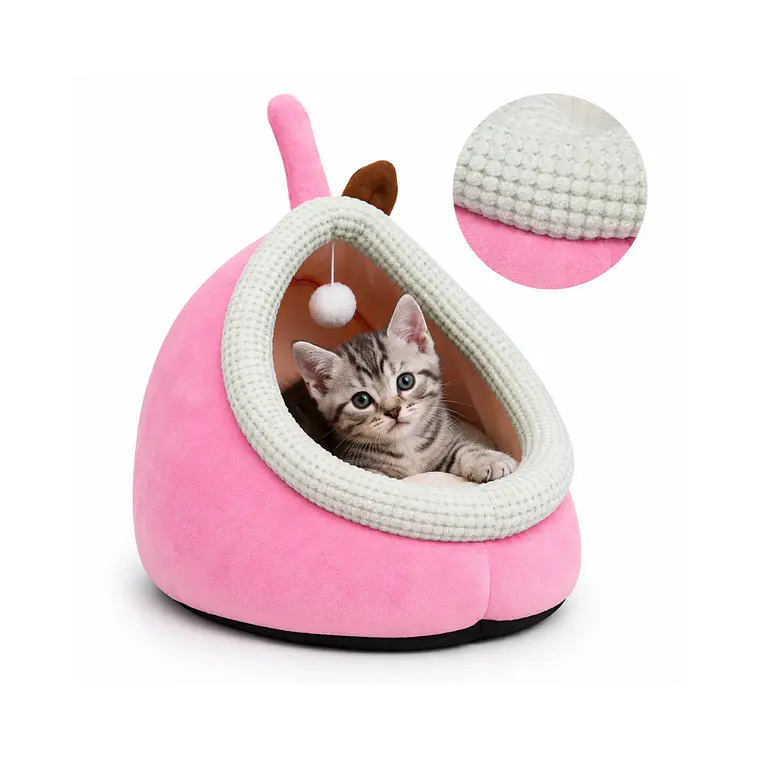 Cueva Pequeña Para Mascotas Color Rosado - QS-MW2360-P 2