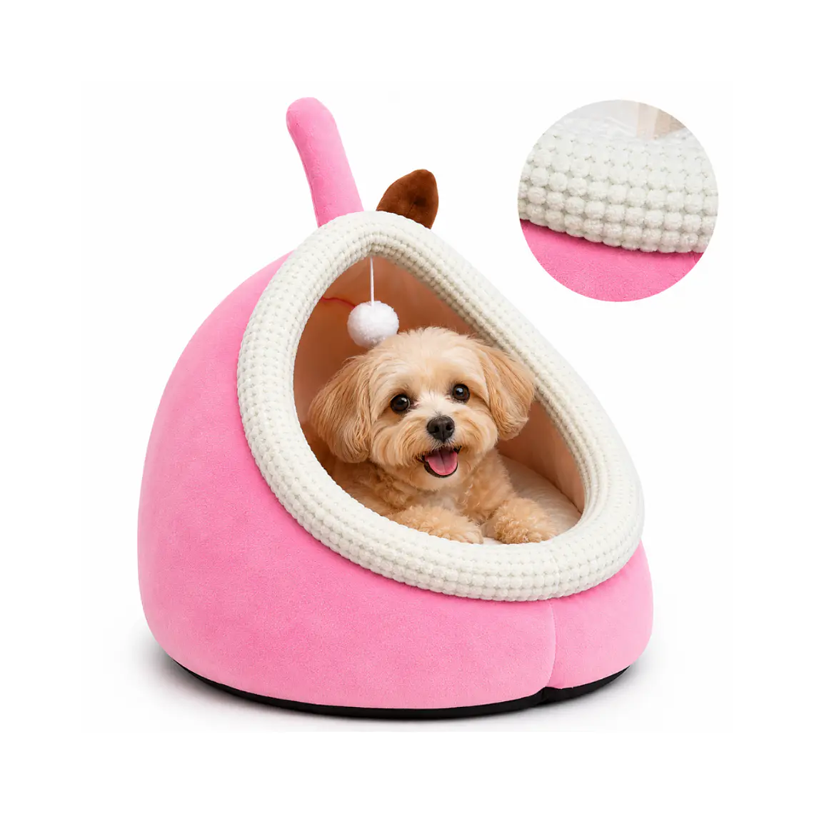Cueva Pequeña Para Mascotas Color Rosado - QS-MW2360-P 3