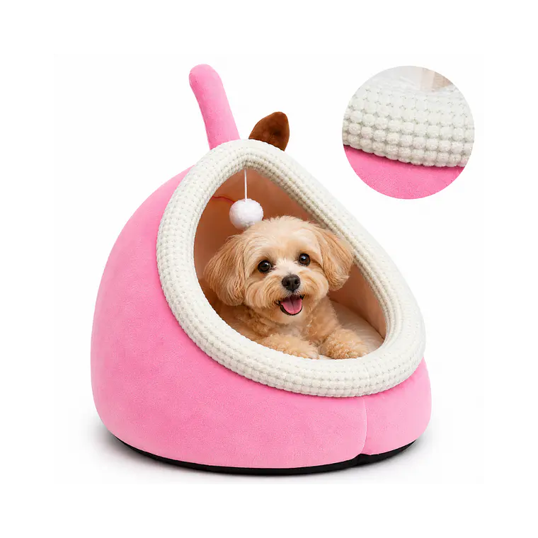 Cueva Pequeña Para Mascotas Color Rosado - QS-MW2360-P 3