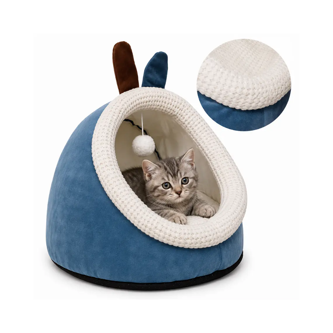 Cueva Pequeña Para Mascotas Color Azul - QS-MW2360-B 3