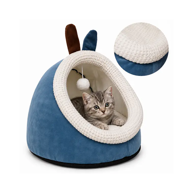 Cueva Pequeña Para Mascotas Color Azul - QS-MW2360-B 3