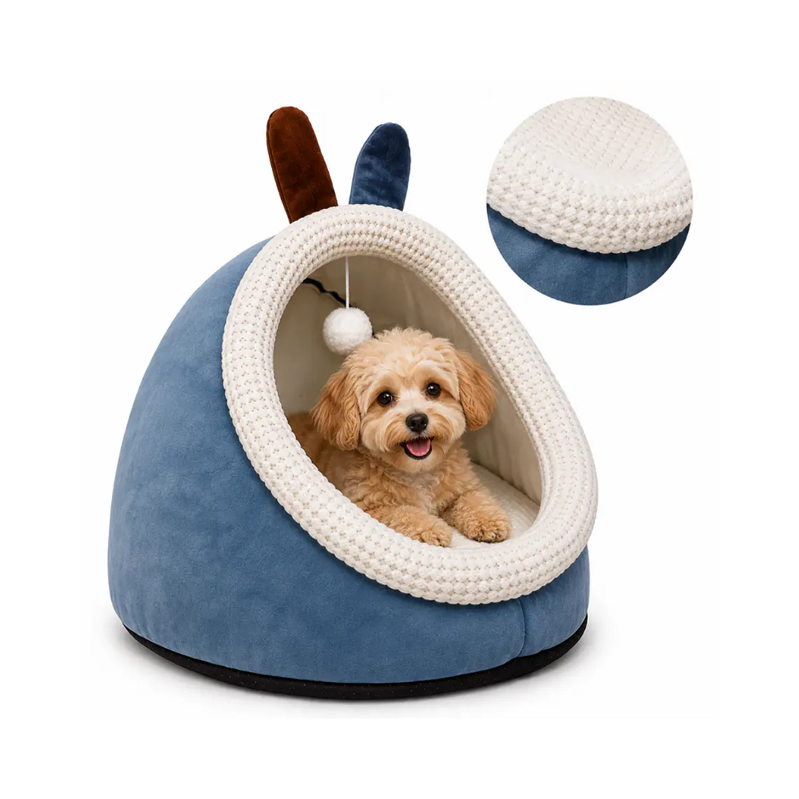 Cueva Pequeña Para Mascotas Color Azul - QS-MW2360-B 2