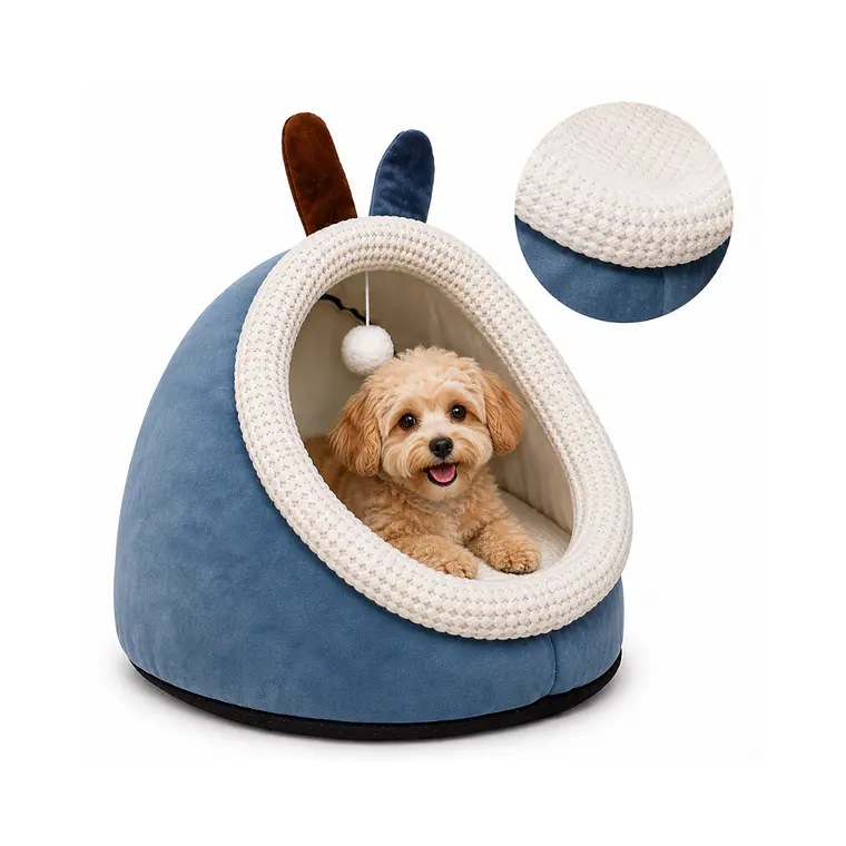 Cueva Pequeña Para Mascotas Color Azul - QS-MW2360-B 2