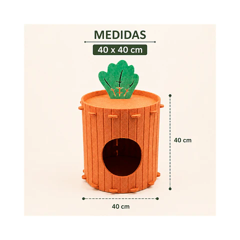 Refugio para Mascotas Forma de Zanahoria 40 x 40 cm - RYM023