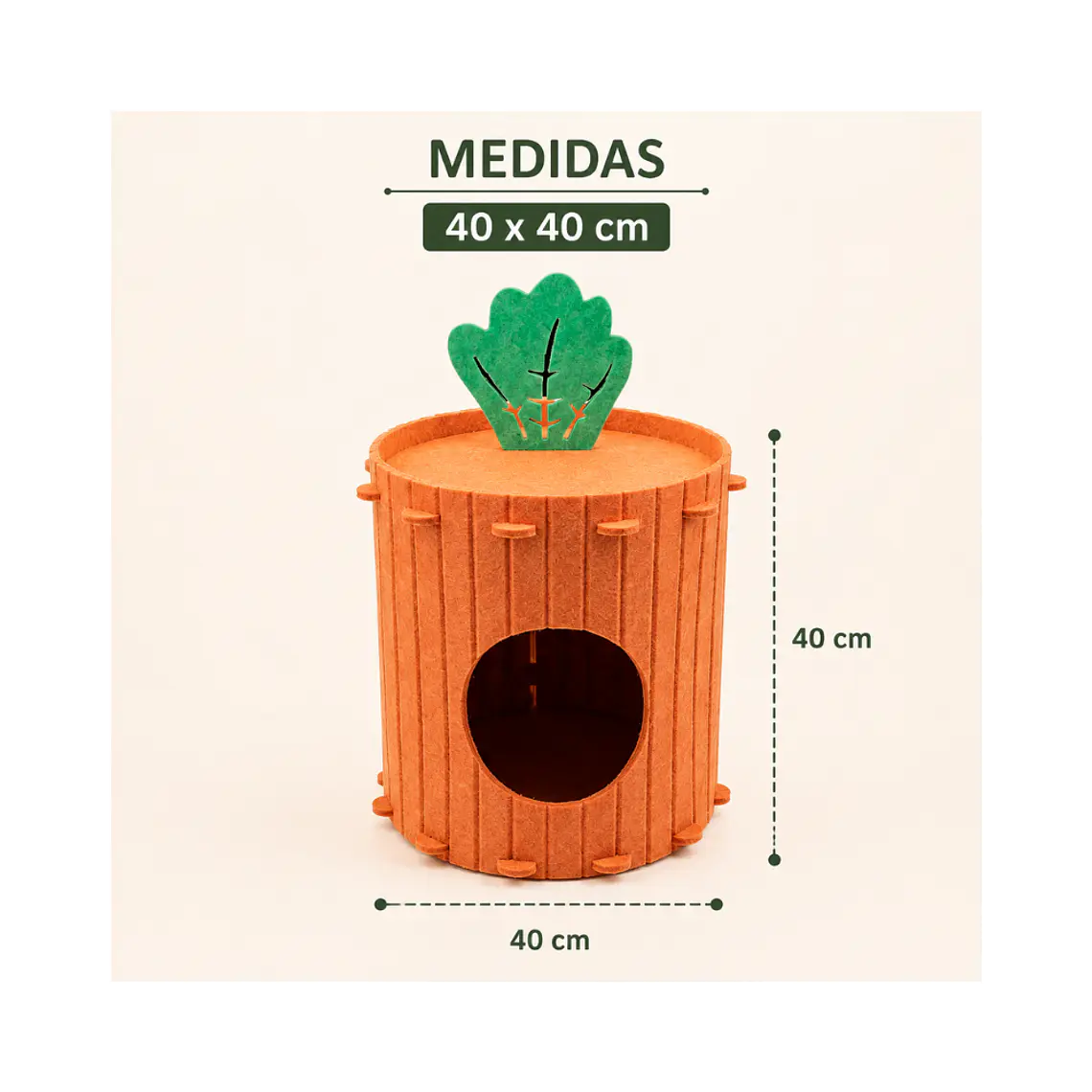 Refugio para Mascotas Forma de Zanahoria 40 x 40 cm - RYM023 1