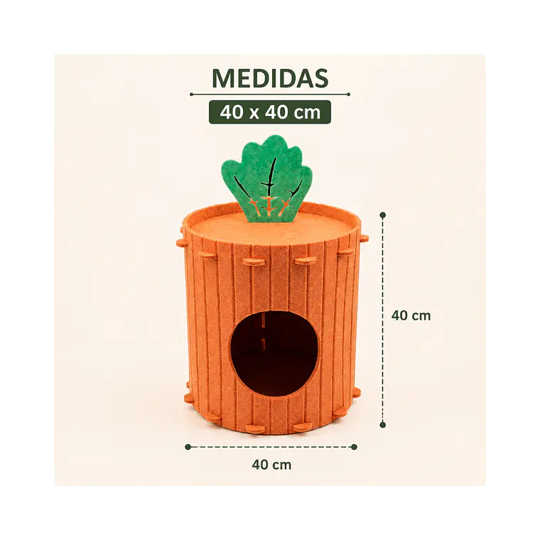 Refugio para Mascotas Forma de Zanahoria 40 x 40 cm - RYM023 1