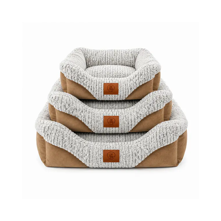 Cama Acolchada Cafe-Gris Pequeña - QS-FW2218S 3
