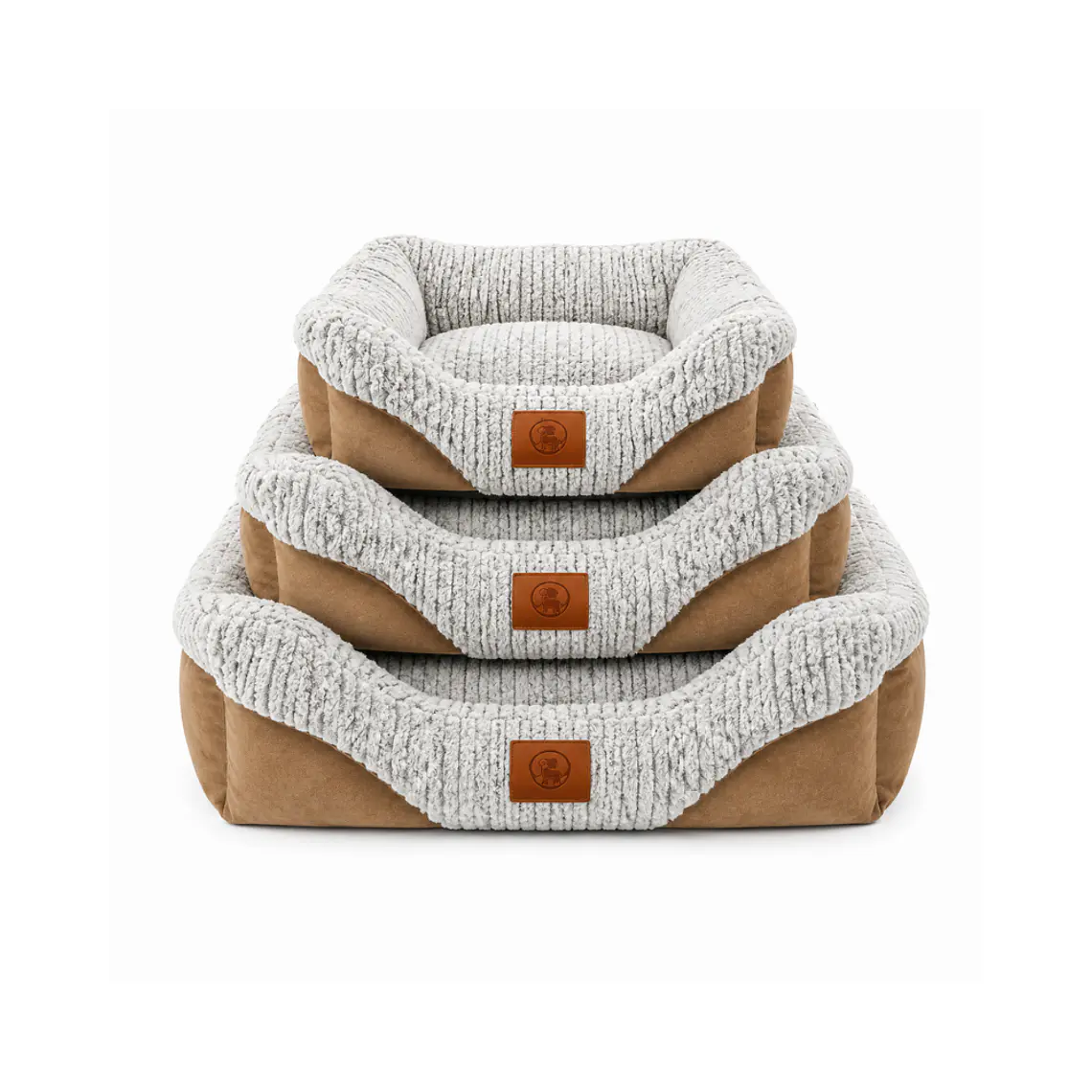 Cama Acolchada Cafe-Gris Grande - QS-FW2218L 3