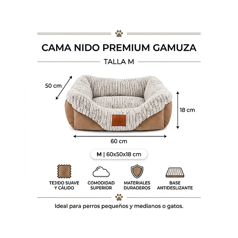 Cama Acolchada Cafe-Gris Mediana - QS-FW2218M