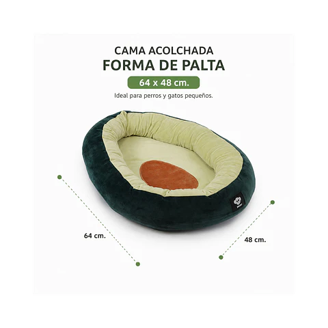 Cama Acolchada Forma de Palta  64 x 48 cm - YF110701