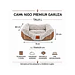 Cama Acolchada Cafe-Gris Grande - QS-FW2218L - Miniatura 2