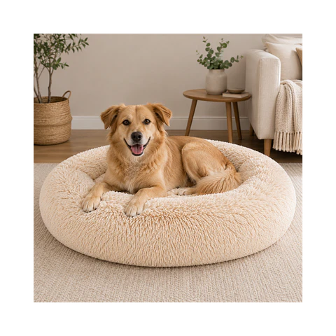 Cama Circular de Felpa Antiestres 70cm - FEP70