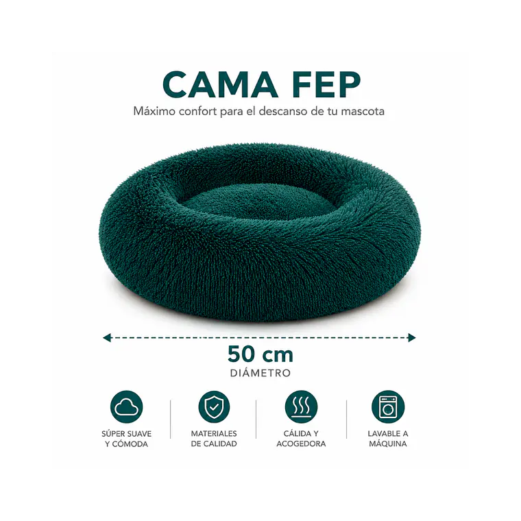 Cama Circular de Felpa Antiestres 50cm - FEP50 1