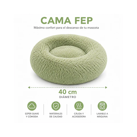 Cama Circular de Felpa Antiestres 40cm - FEP40