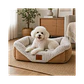 Cama Acolchada Cafe-Gris Mediana - QS-FW2218M - Miniatura 1