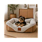 Cama Acolchada Cafe-Gris Pequeña - QS-FW2218S - Miniatura 1
