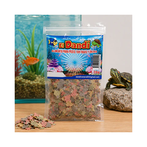 Alimento Hojuelas para Peces y Tortugas 20gr