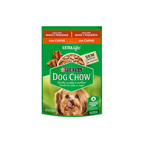 Sachet Dog Chow Adulto Raza Pequeña Sabor Carne 100gr