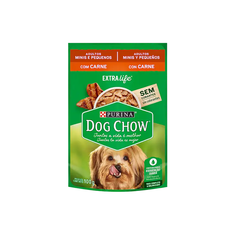 Sachet Dog Chow Adulto Raza Pequeña Sabor Carne 100gr 1