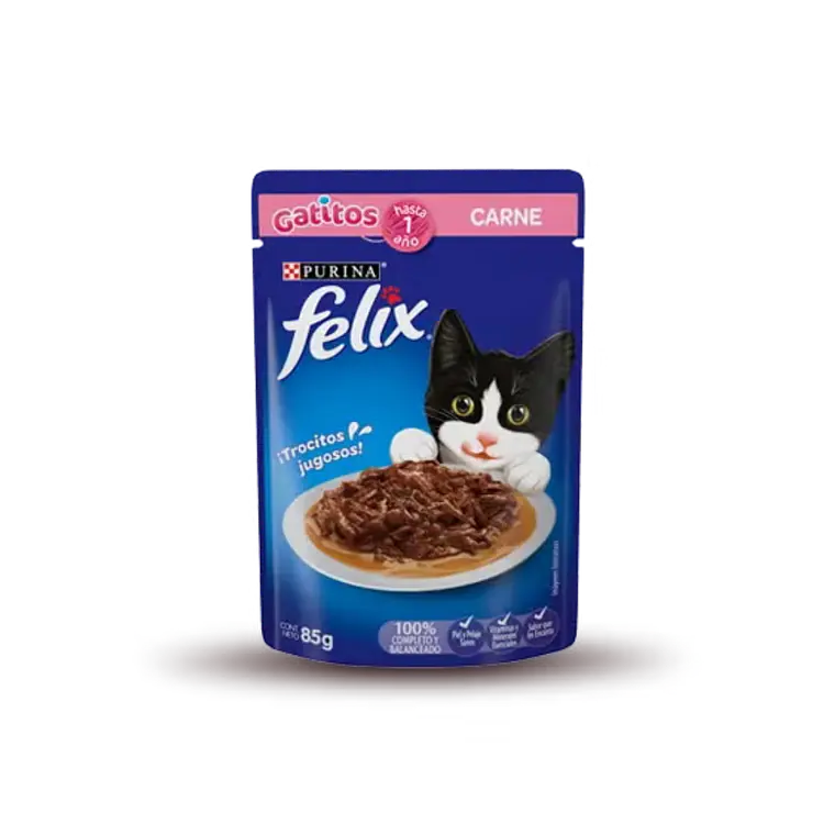 Sachet Felix Kitten Trocitos de Carne en Salsa - 85gr 1