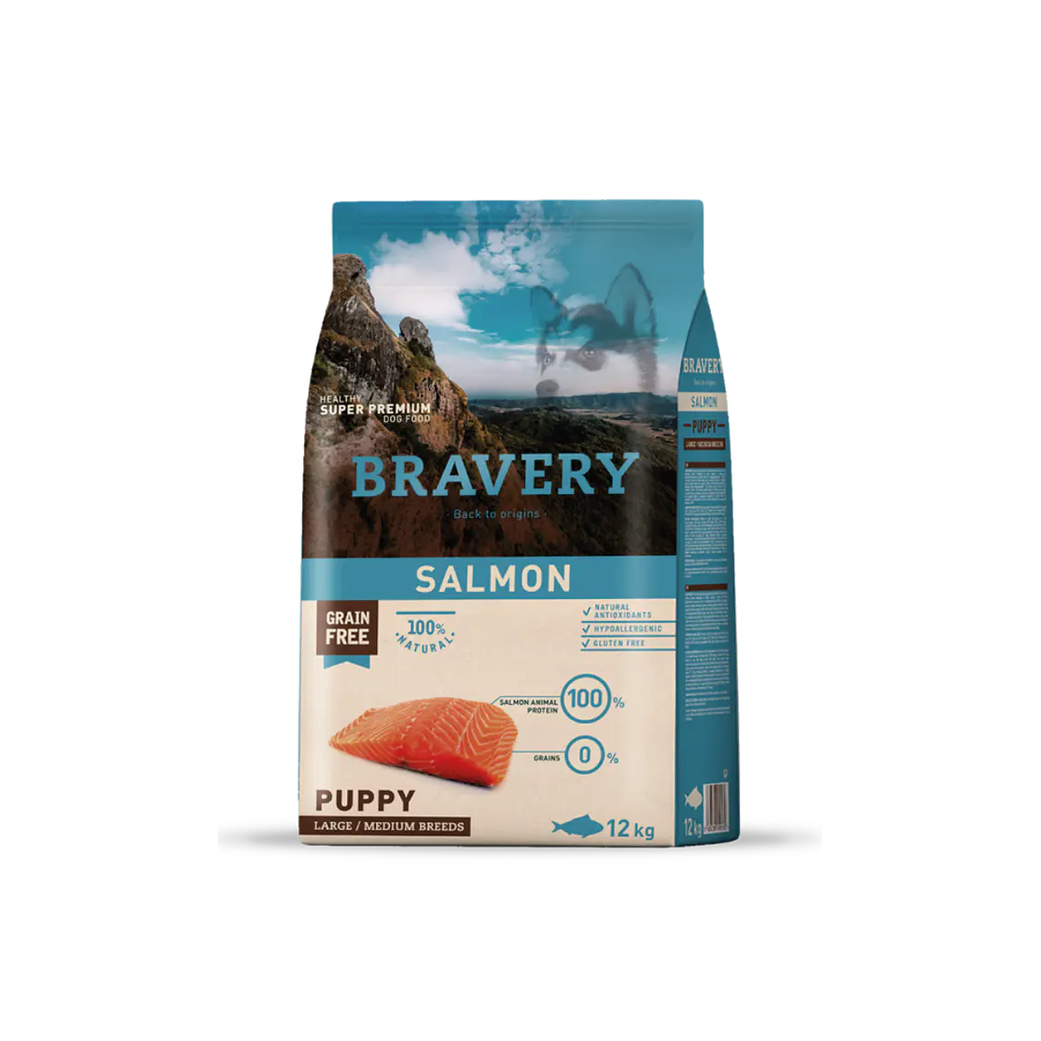 Alimento Bravery Perro Puppy Large Salmon - 12kg 1