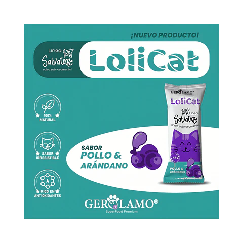 Paleta Para Gatos Lolicat Pollo y Arandano - 1.5gr