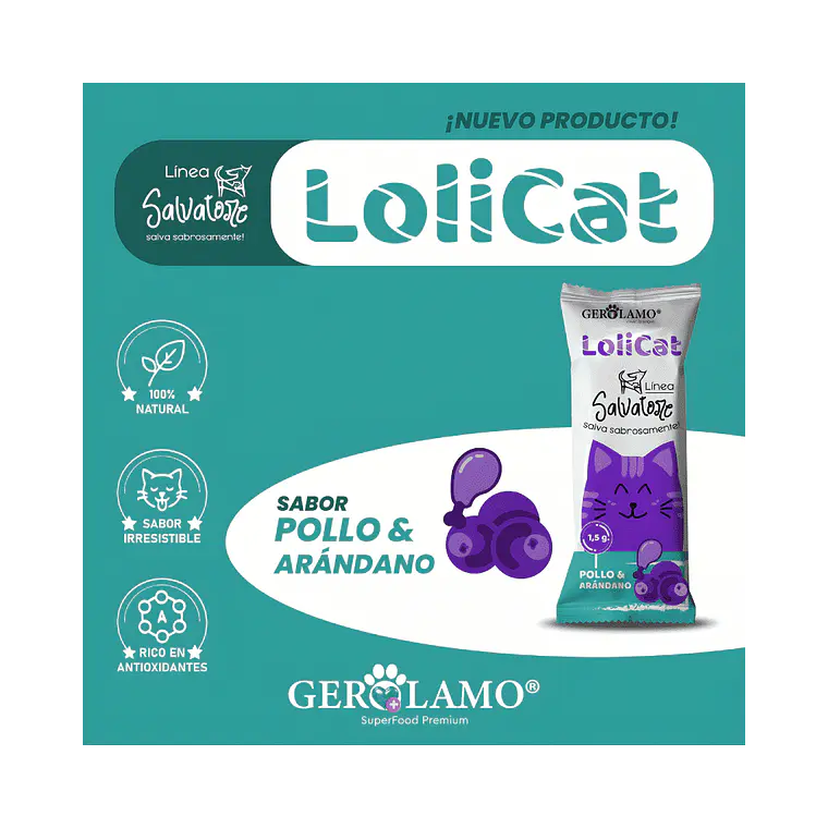 Paleta Para Gatos Lolicat Pollo y Arandano - 1.5gr 2