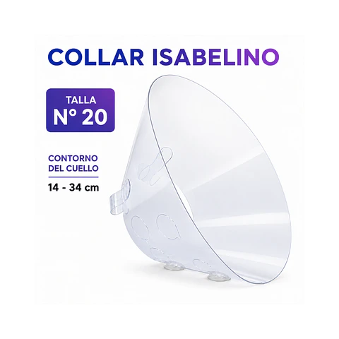 Collar Isabelino Para Mascotas 20cm 