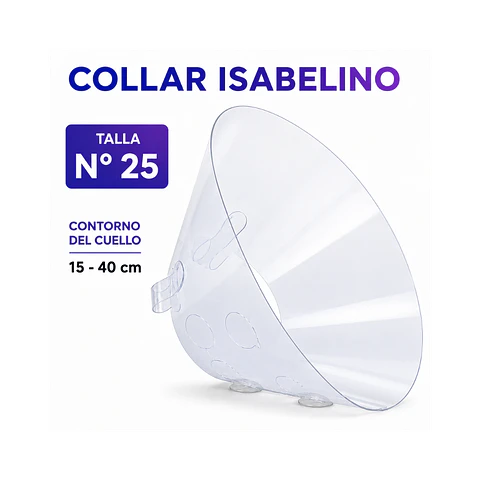Collar Isabelino Para Mascotas 25cm 