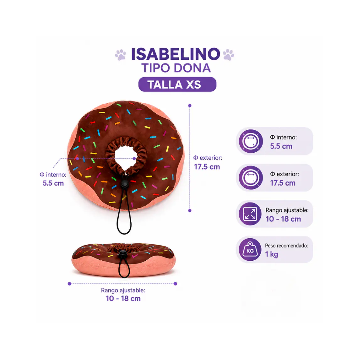 Collar Isabelino Tipo Dona XS 1